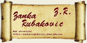 Žanka Rubaković vizit kartica